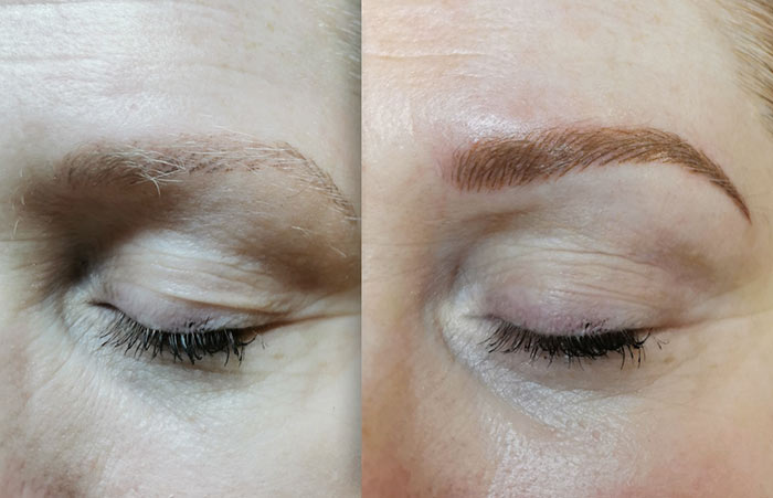Beispiel für ein korrigiertes Permanent Make-Up an Augenbrauen